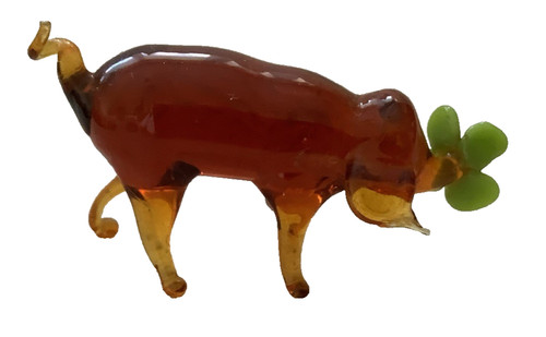 Art glass pig figurine with - glass,