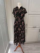 Zara Women's Floral Midi Shirt Dress Size L