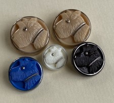 CHARMING VINTAGE GLASS BUTTONS ART DECO SCOTTIE DOGS TERRIERS ASSORTED x 5