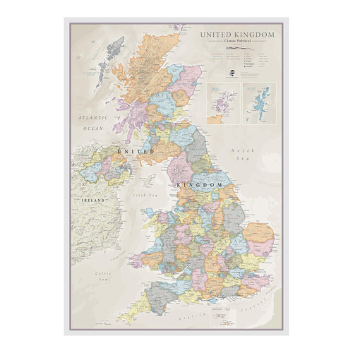 Map classic wall - map, of