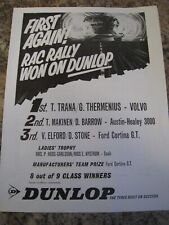 DUNLOP RAC RALLY T TRANA G THERMENIUS VOLVO T MAKINEN BAR 1964 ADVERT A4 FILE 35