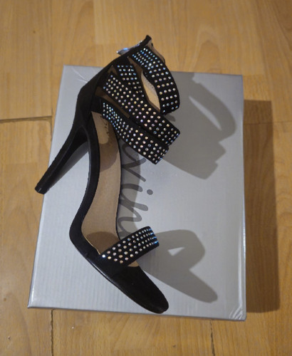 Divine black studded strappy - black,