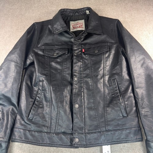 Levis mens black faux - faux, leather