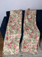 90s curtains cream red green