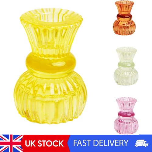 Yellow glass candle holder - glass,