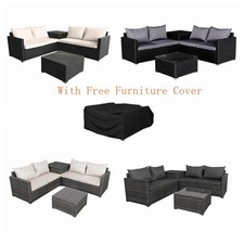 Garden Rattan Corner Sofa Set