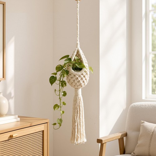 Inch cotton macrame plant - inch,