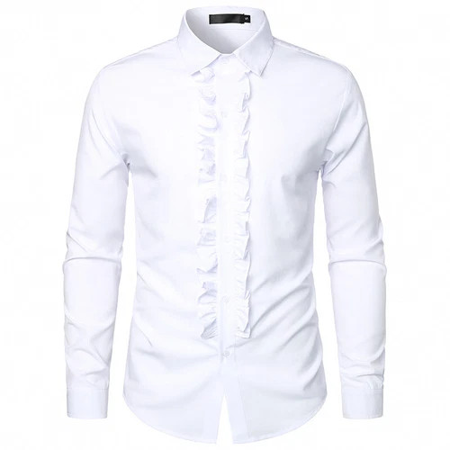 Men dress shirt ruffle - men's,