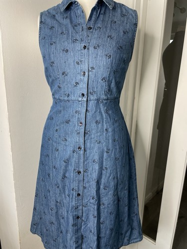 Demin sleeveless dress knee - demin,