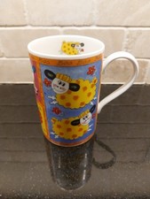 Vtg Dunoon SHEEP Stoneware Mug Baa Baas by Jane Brookshaw  Scotland Y2K Orange 