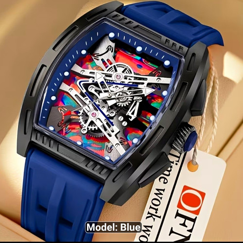 Skeleton dial tonneau watch - dial,