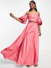 ASOS DESIGN satin lehenga