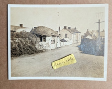 OLD PHOTO STREET HOUSES ARCHITECTURE THATCHED ROOF LIGHT LAMP POST PS 248