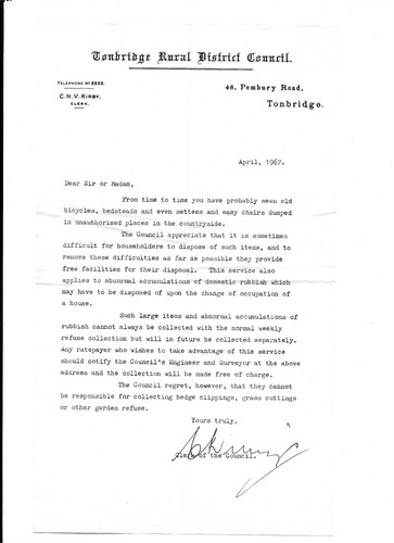 1967 tonbridge rural district - tonbridge,