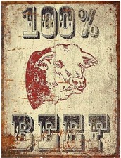 100% BEEF BUTCHERS SHOP  Retro