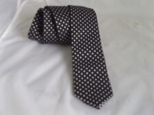 (020) Black With Silver Polka Dots Mens Skinny 100% Silk Tie - 2.5" = 6cm Width