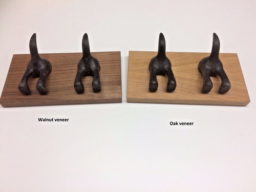 Wooden wall dog lead coat - wooden,