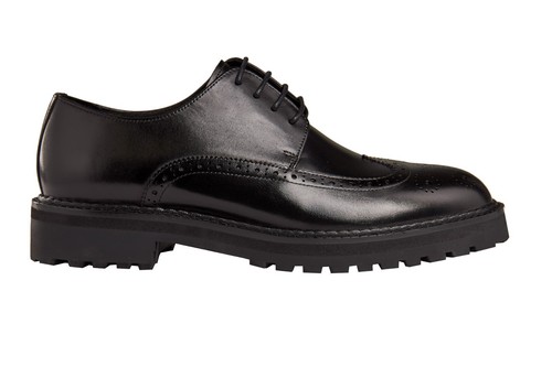 Men leather semi brogue - leather,