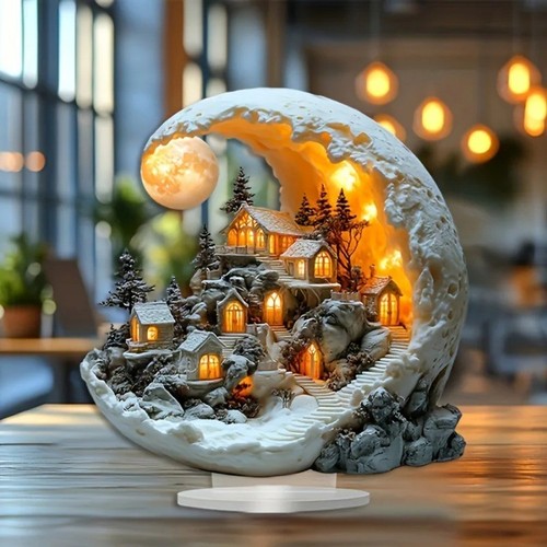 Christmas moon house - christmas, 2d