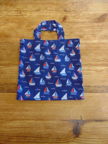 Handmade small bag - gift, navy