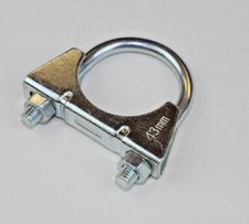 Exhaust Clamp Clip, D Clamp BZP Bright Zinc Plated Steel. Choice of Sizes. 