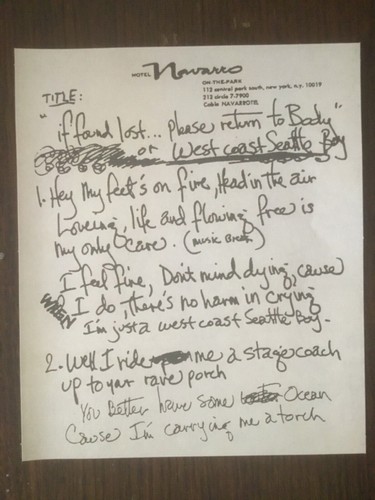 Hand written drafts - drafts, jimi
