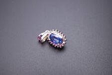 Blue Sapphire Natural Ceylon Gem stone pendant. Silver Palladium metal. 6.55ct
