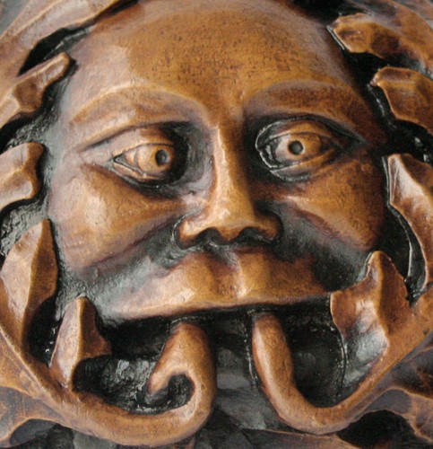 Green man reproduction - man, church