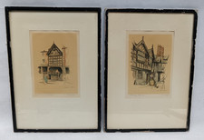 Pair Vintage Lithograph Prints