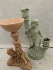 Vintage Cherub Table Centerpiece for a Flower Arrangment/Candle 31cm Tall