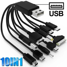 10 in 1 USB Universal Multi Phone Charger Cable for iPhone Android Samsung iPod