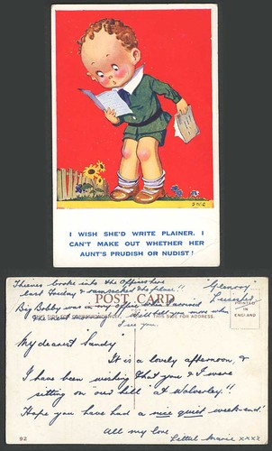 Artist signed old postcard - artist,