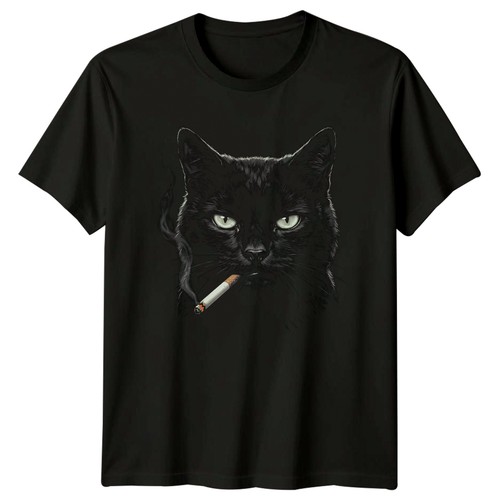 Cat smoking cigarette shirt - smoking,