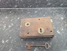 ANTIQUE VINTAGE RIM LOCK WITH