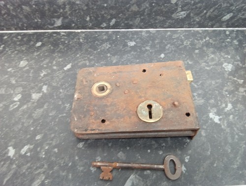 Antique vintage rim lock - vintage,