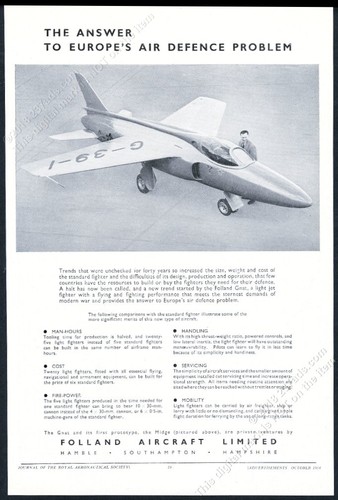 1954 folland midge plane - folland,