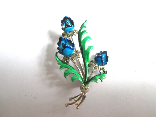 Vintage enamel marcasite - enamel,