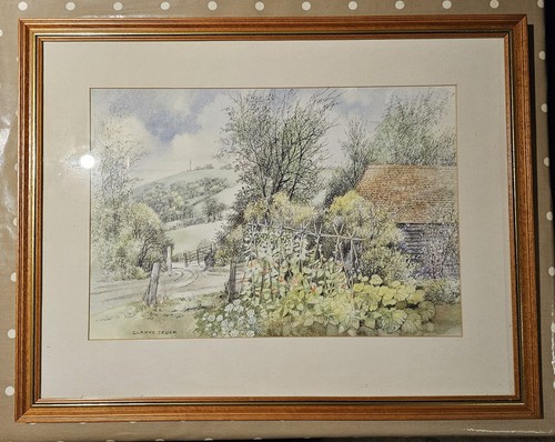 Framed watercolour country - of,