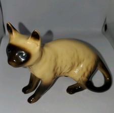 Ceramic Siamese Cat Figurine Ornament Collectable Home Decor Piece