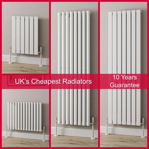 White designer radiator - white,