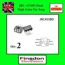 2 x JRC-4558D NJM4558D 4558 DUAL High Gain OP-AMP Internally Compensated IC