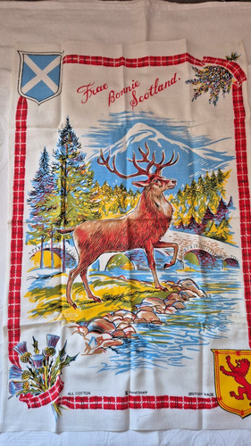 Vintage souvenir tea towel - vintage,
