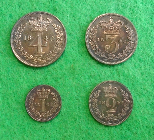 1840 maundy coin set - set,, queen