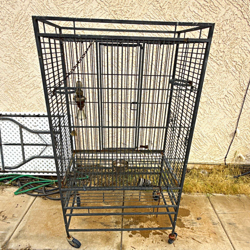 Large black metal flight bird - metal,