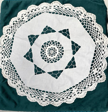 Crochet Lace Table Centre White Cotton 18” Round 