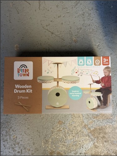 Aldi wooden drum set pieces - set,