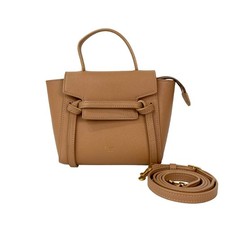 CELINE Nano Leather Belt Bag, 2-Way Mini Handbag/Shoulder Pink Beige, 97792