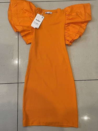 Orange zara dress size small - zara,