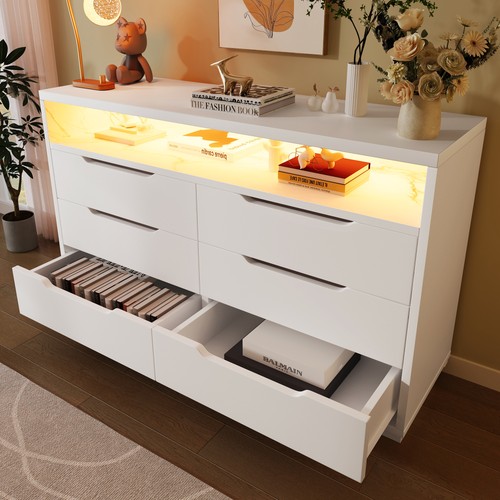 White drawer sideboard - white, 6