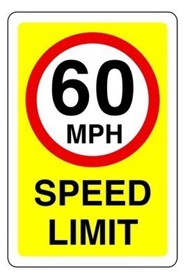 Mph speed limit safety sign - mph,
